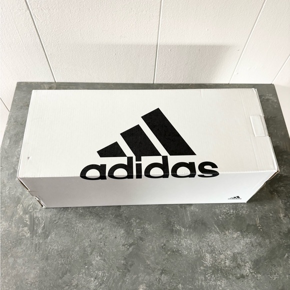 Adidas adissage slides sandals grey white stripe classic size 17 men’s new - Picture 4 of 6